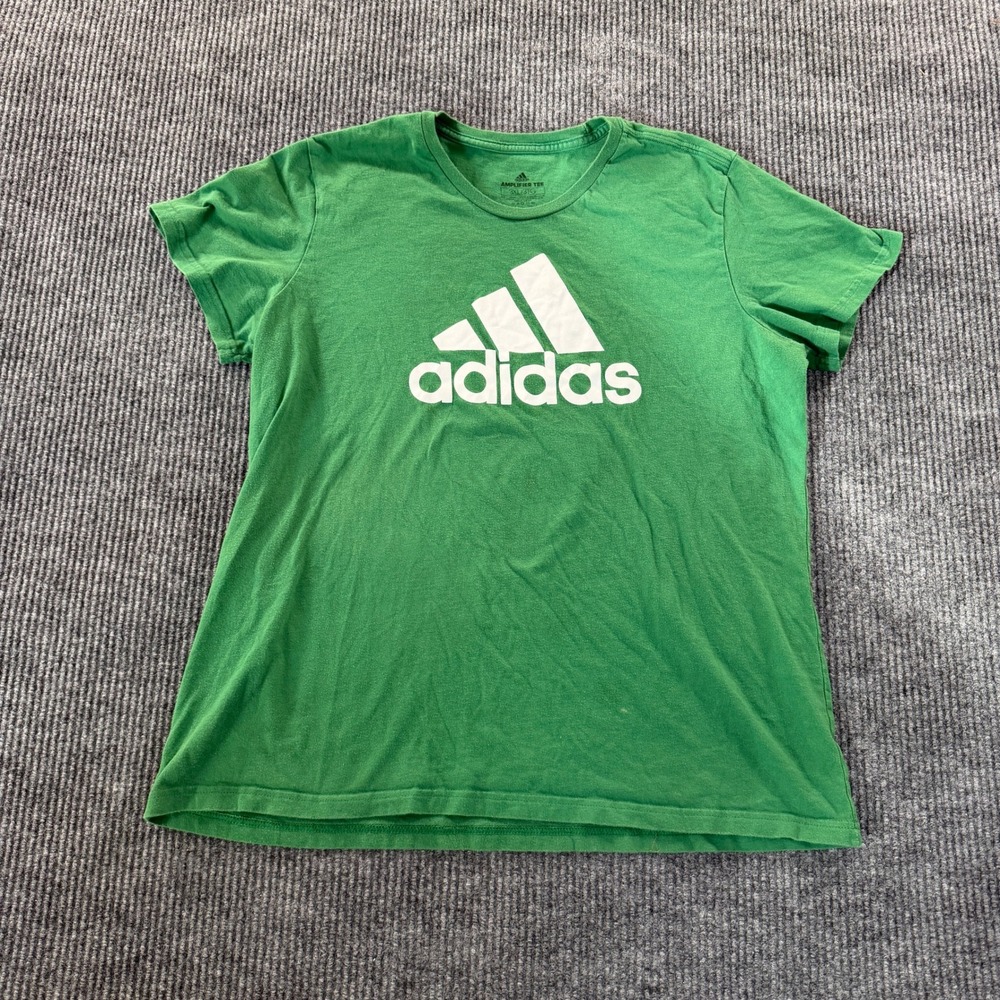 Adidas Mens Amplifier Tee T Shirt 3XL Green White Logo Short Sleeve Athletic